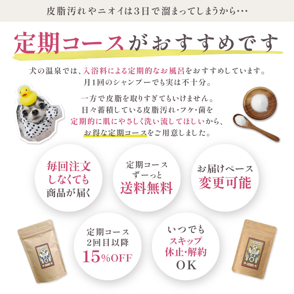 【定期便】犬の温泉はじめてコース