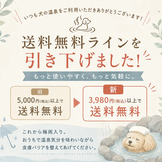 【本日より】送料無料ラインを下げました 5,000円 → 3,980円(税込)